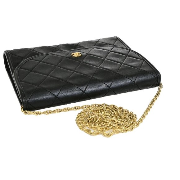 CHANEL CC Logo Mini Matelasse Chain Shoulder Bag Leather Black GHW - Picture 5 of 16